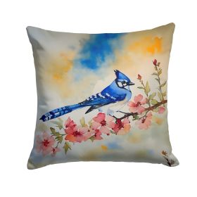 Blue Jay Throw Pillow Machine Washable, Indoor Outdoor Decorative Pillow for Couch, Bed or Patio, 14Hx14W (Default: Default)